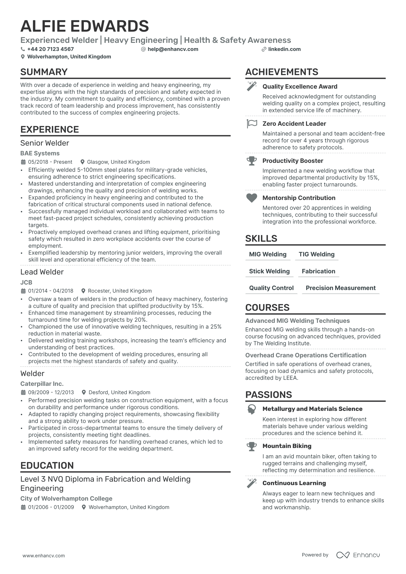 welder resume example