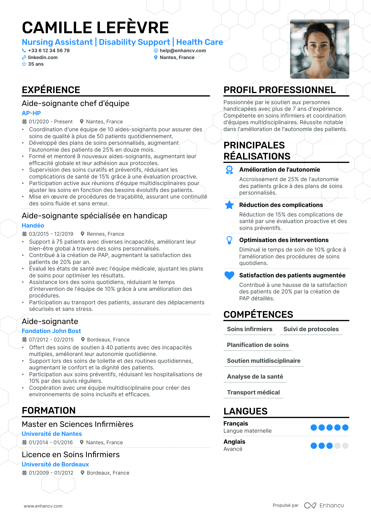 aide soignante resume example