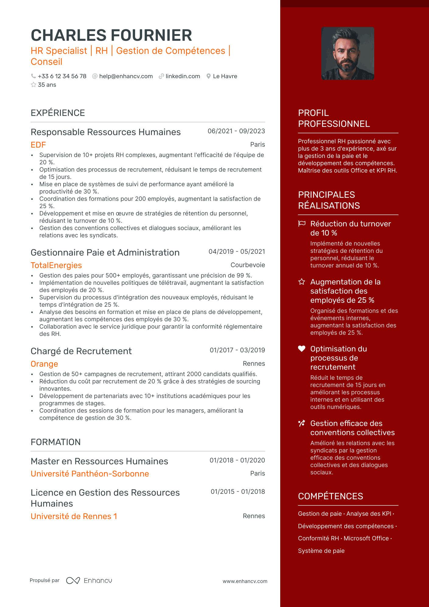 rh resume example