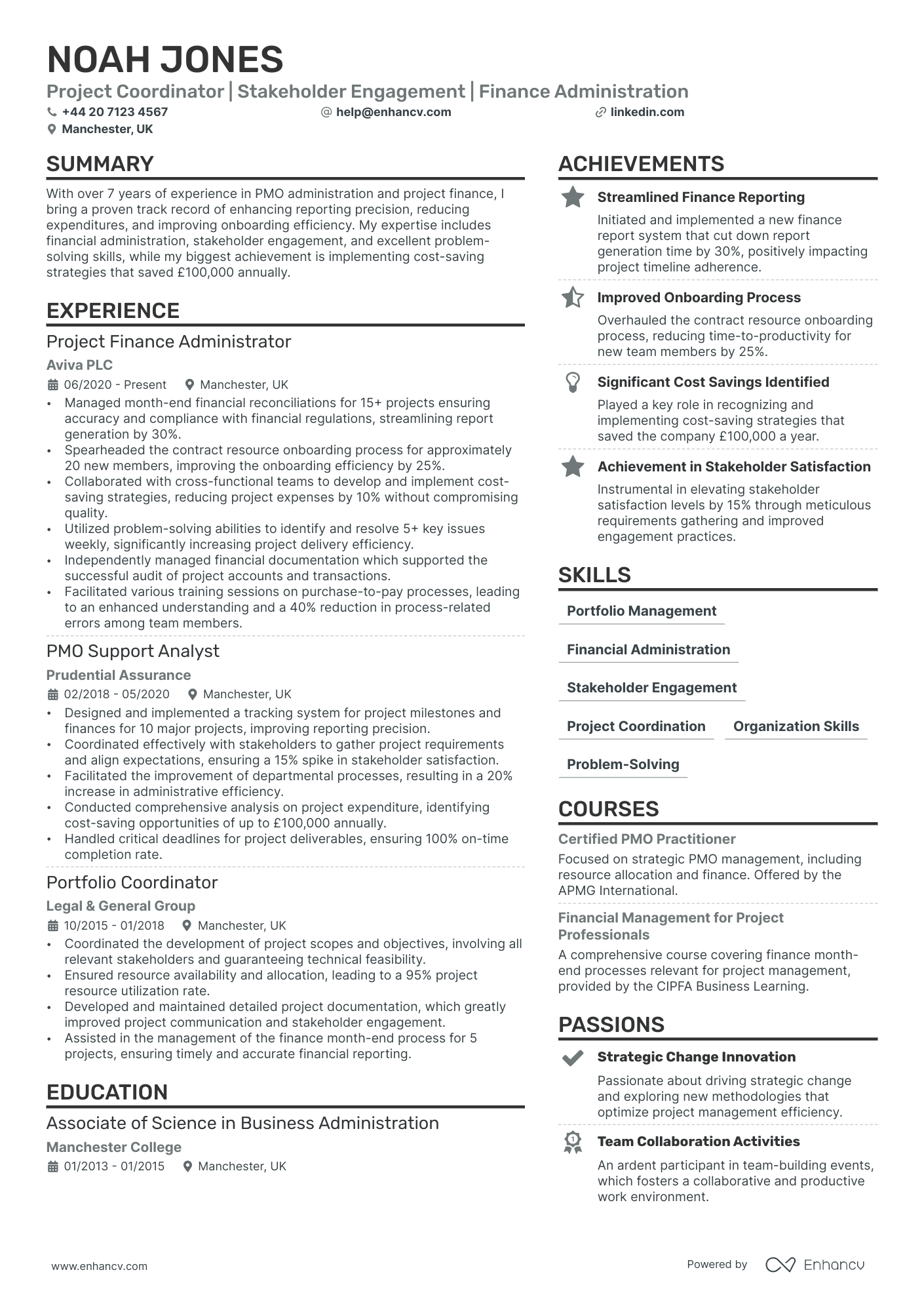 office administrator resume example