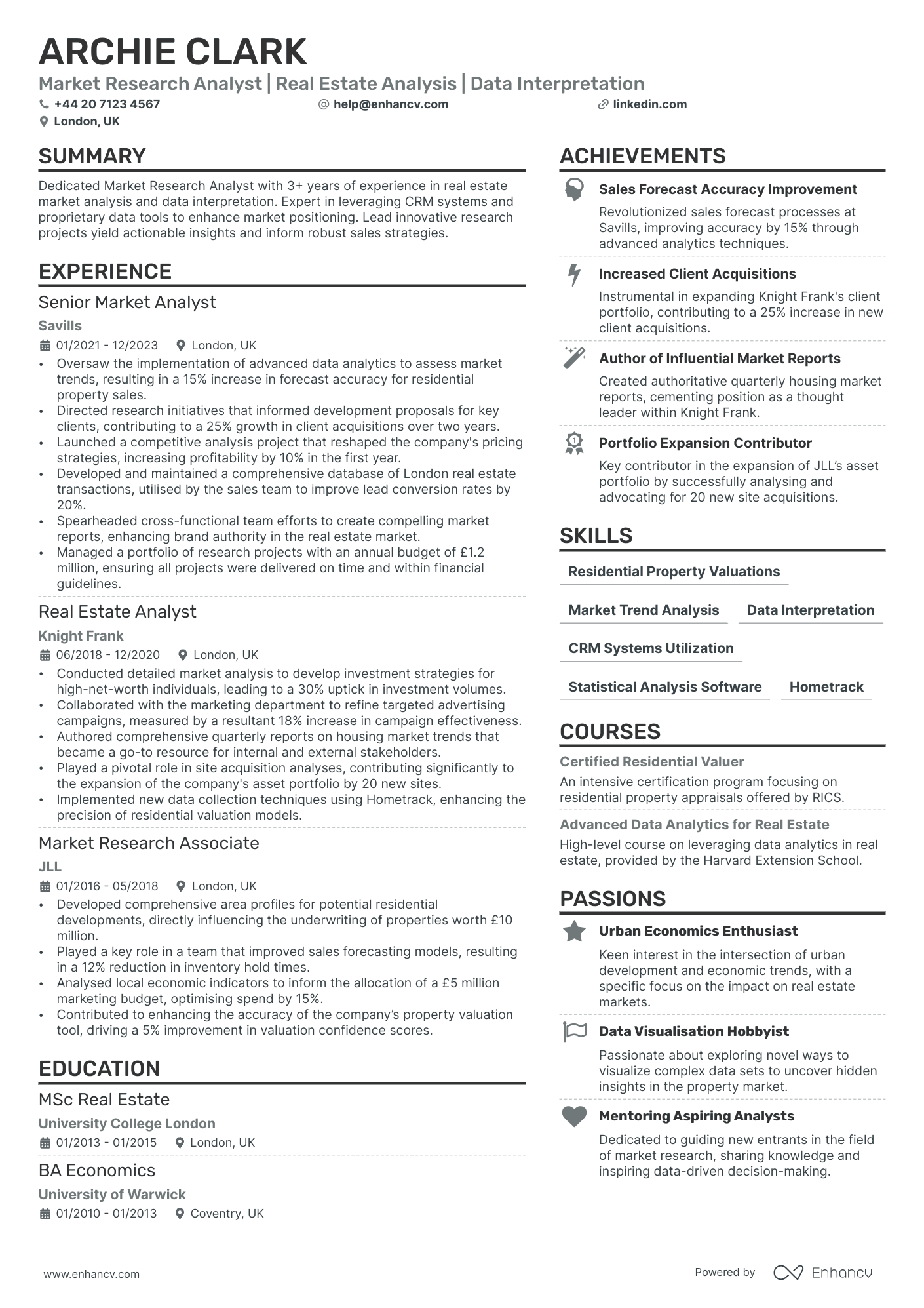 market research resume example