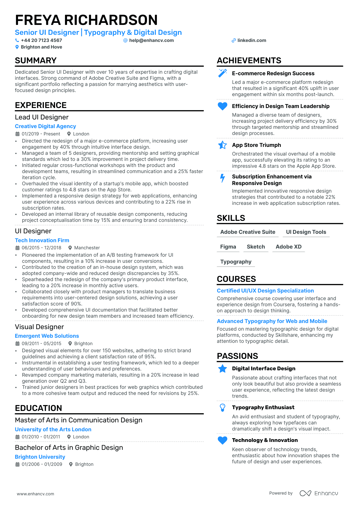 ui designer resume example
