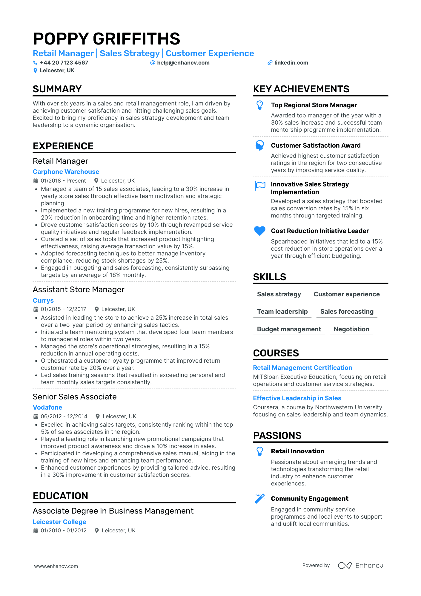 Primark Cv Examples Retail CV Examples & Guide for 2026