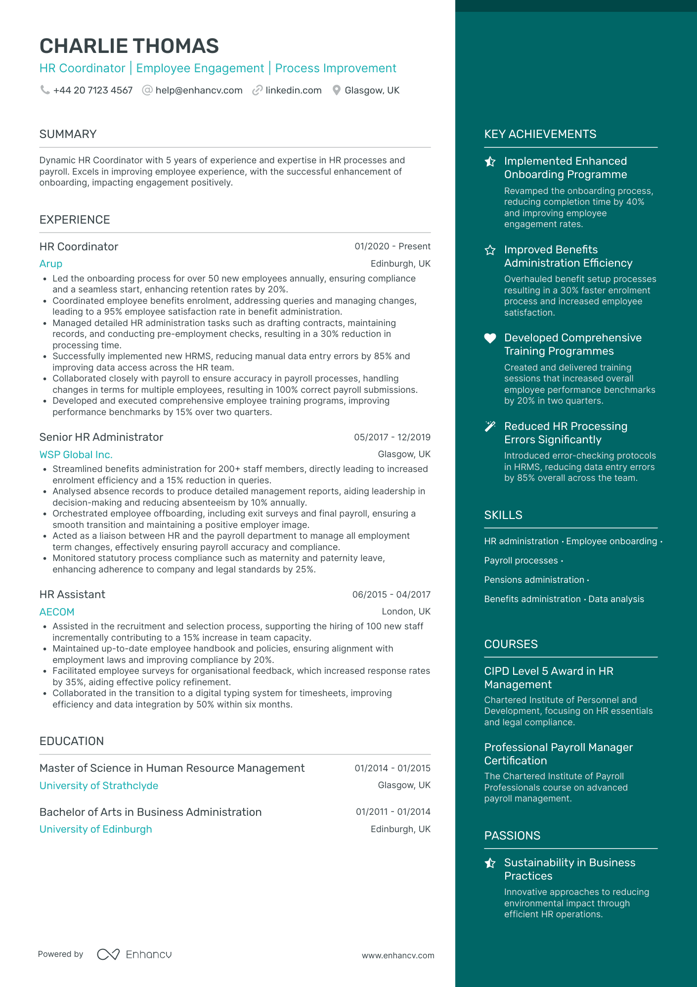 Cv Hr Professional Example Human Resources CV Examples & Guide for 2026
