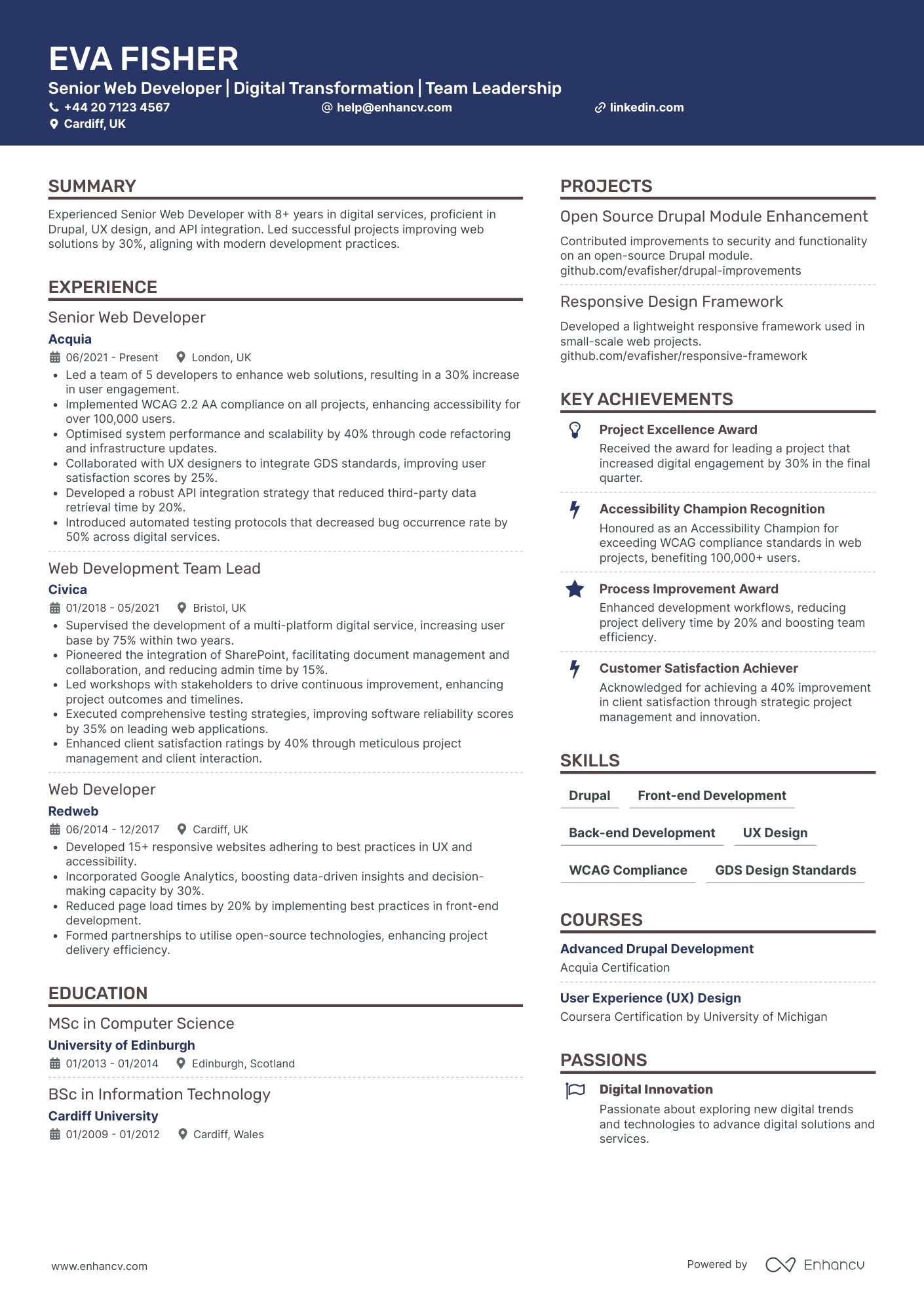 Web Developer CV Examples & Guide for 2026