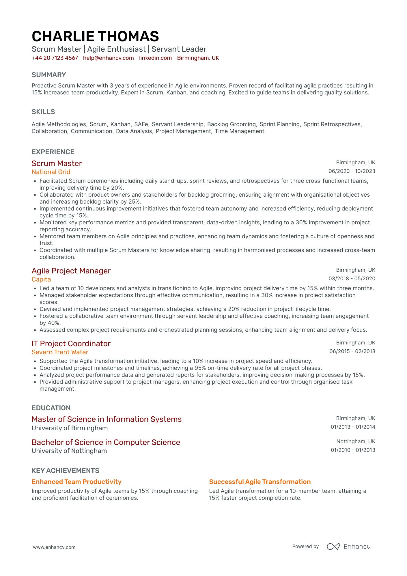 Scrum Master CV Examples & Guide for 2026