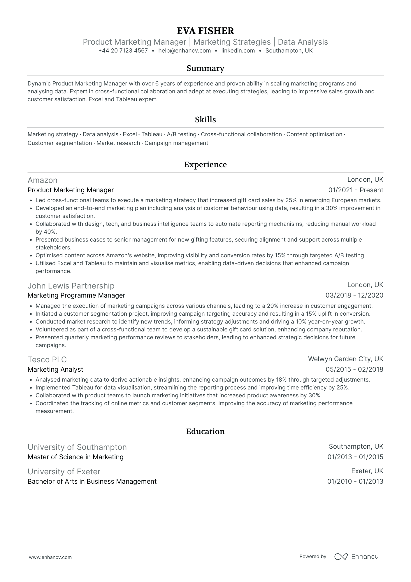 Product Marketing Manager CV Examples & Guide for 2026
