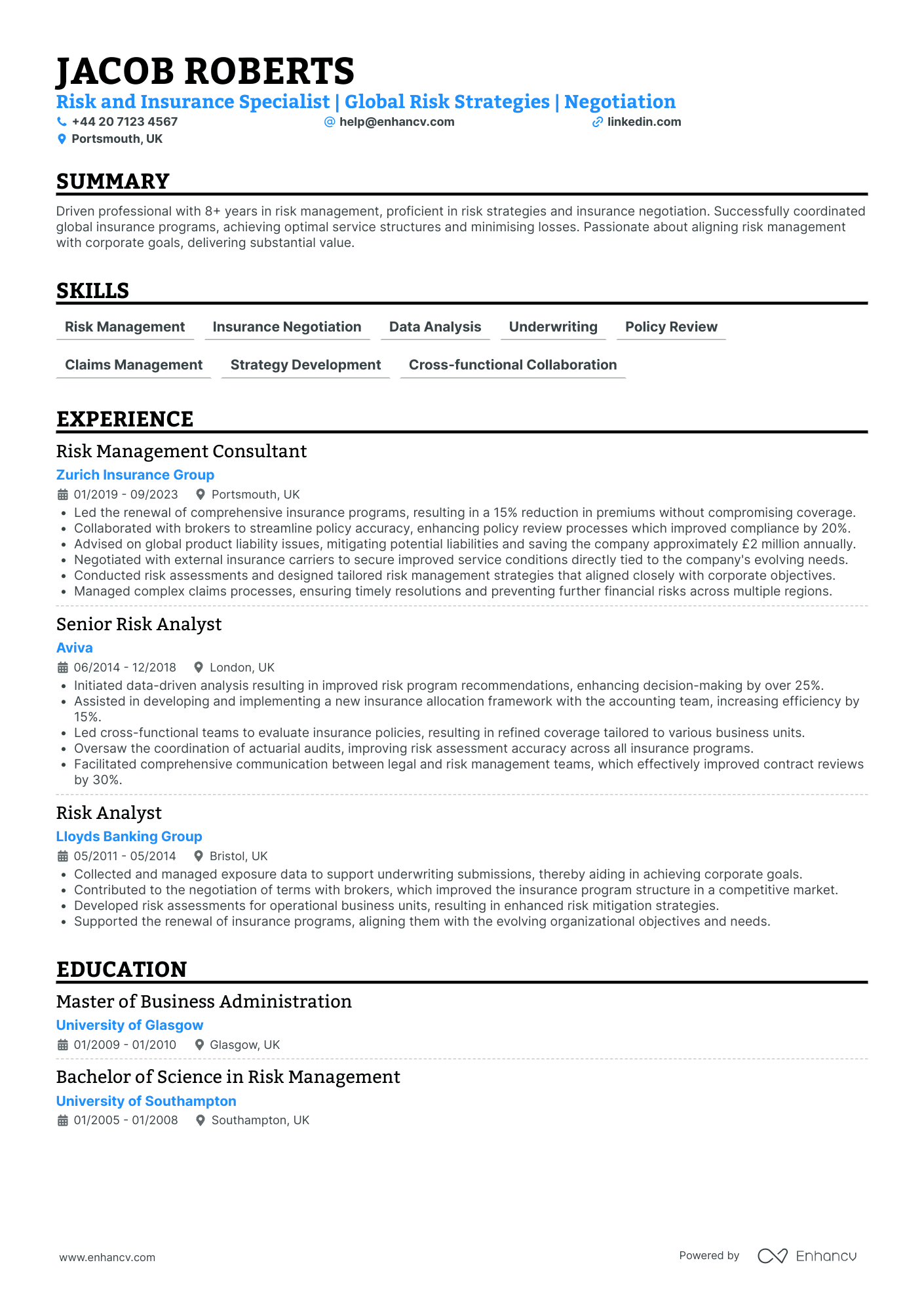 Insurance Broker CV Examples & Guide for 2026