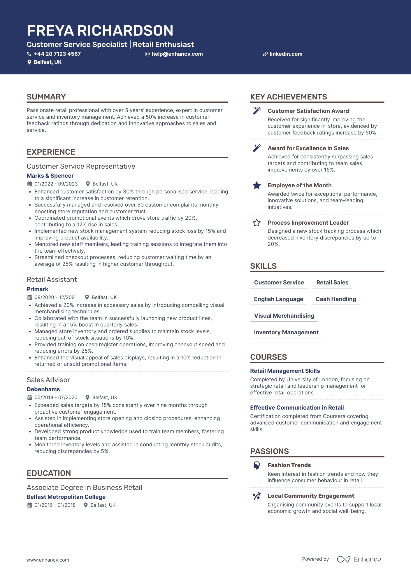 General Sales Assistant Example Sales Assistant CV Examples & Guide for 2026