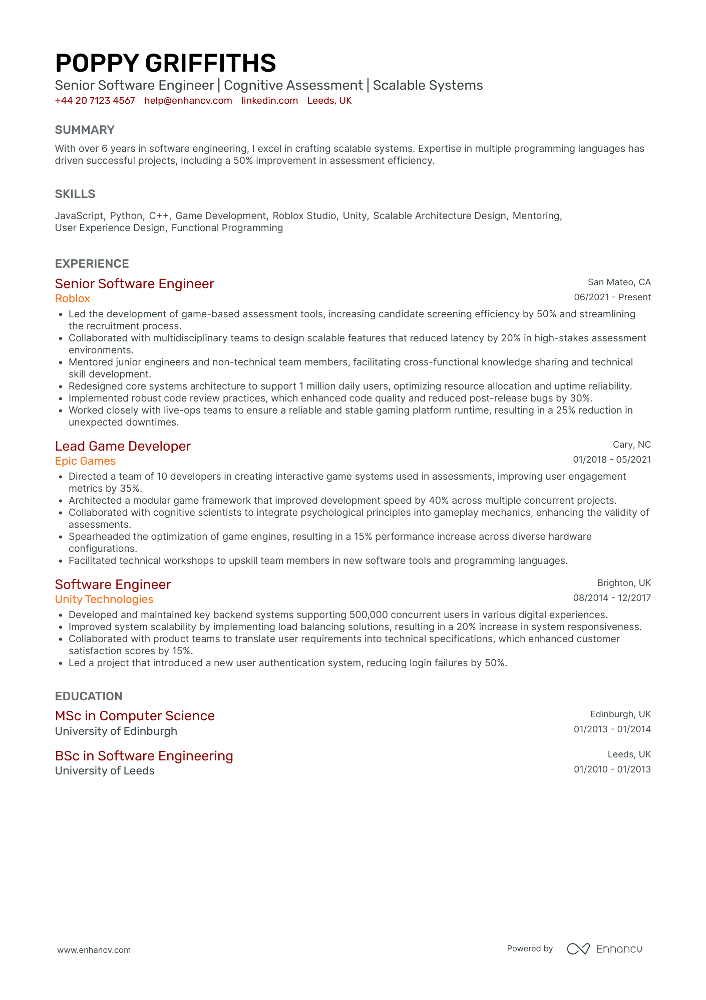 Full Stack Developer CV Examples & Guide for 2025
