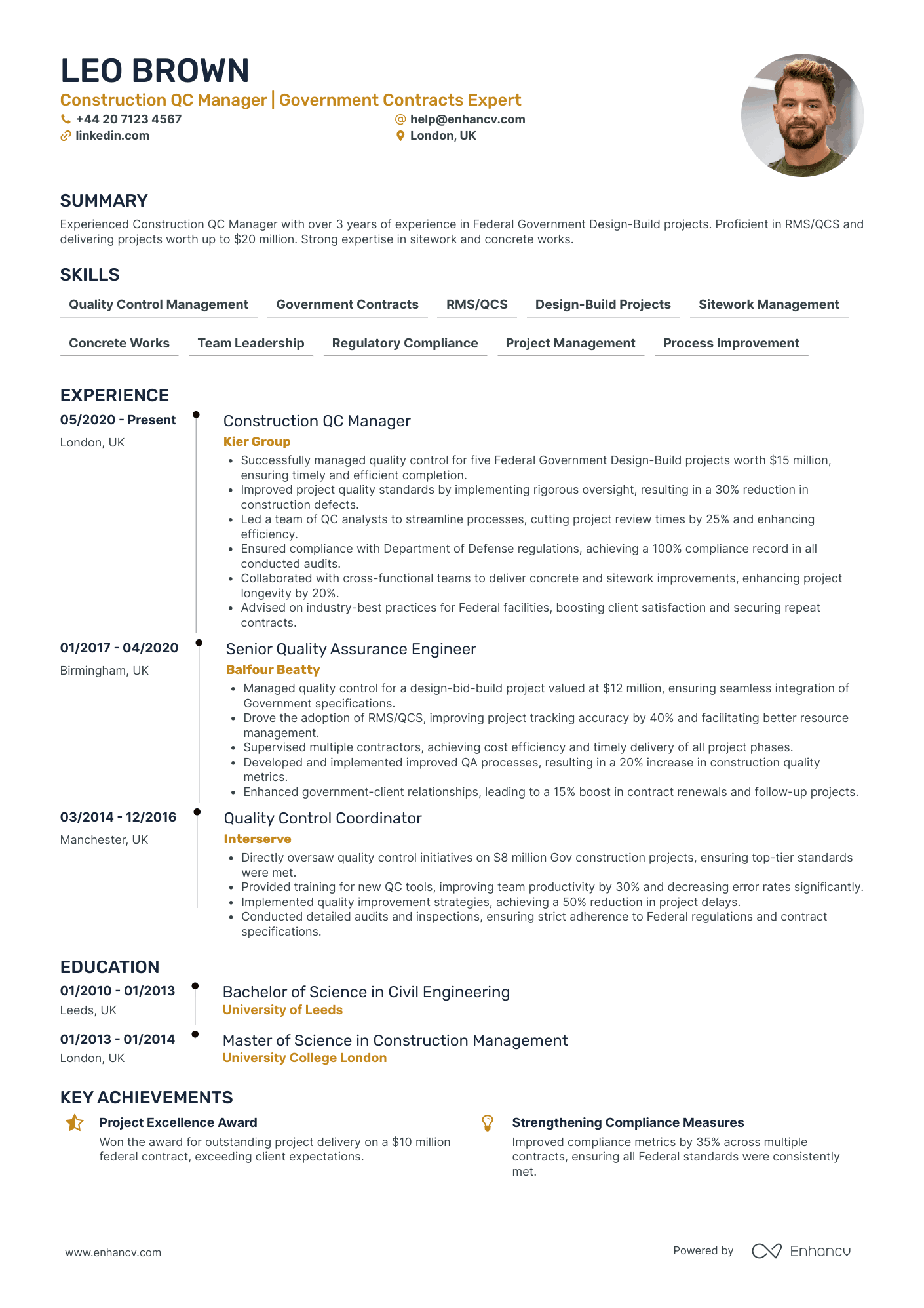 Construction Project Manager CV Examples & Guide for 2026