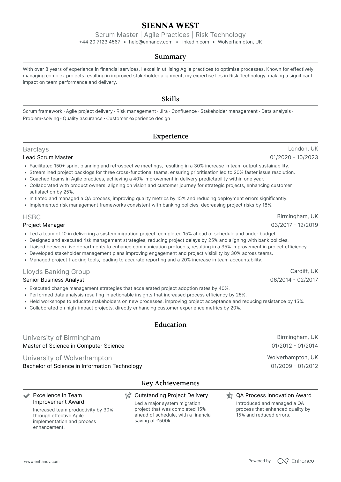 Scrum Master CV Examples & Guide for 2026