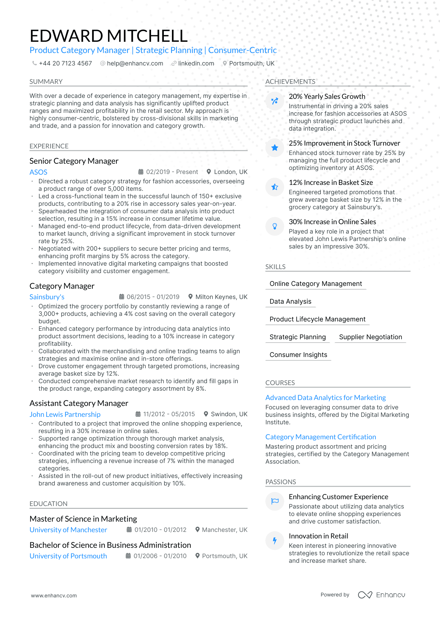 Category Manager CV Examples & Guide for 2025