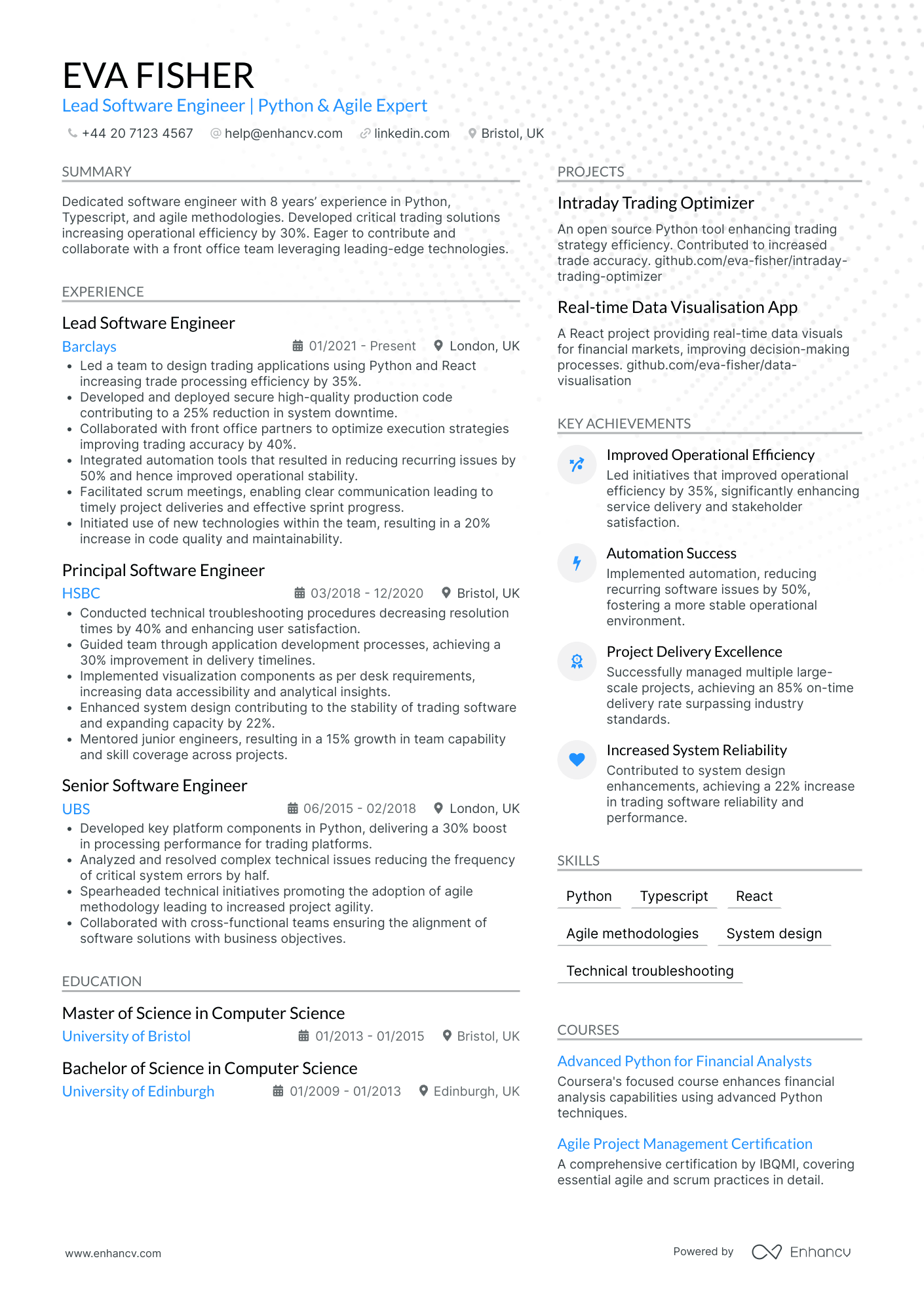 Python Developer CV Examples & Guide for 2025