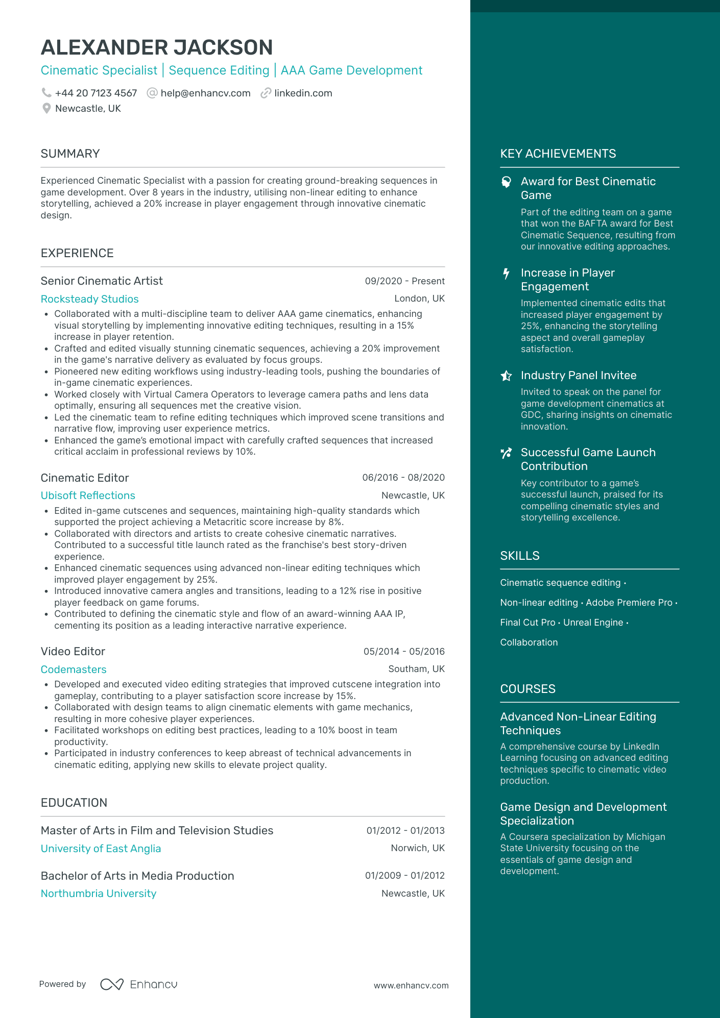 Video Editor CV Examples & Guide for 2026