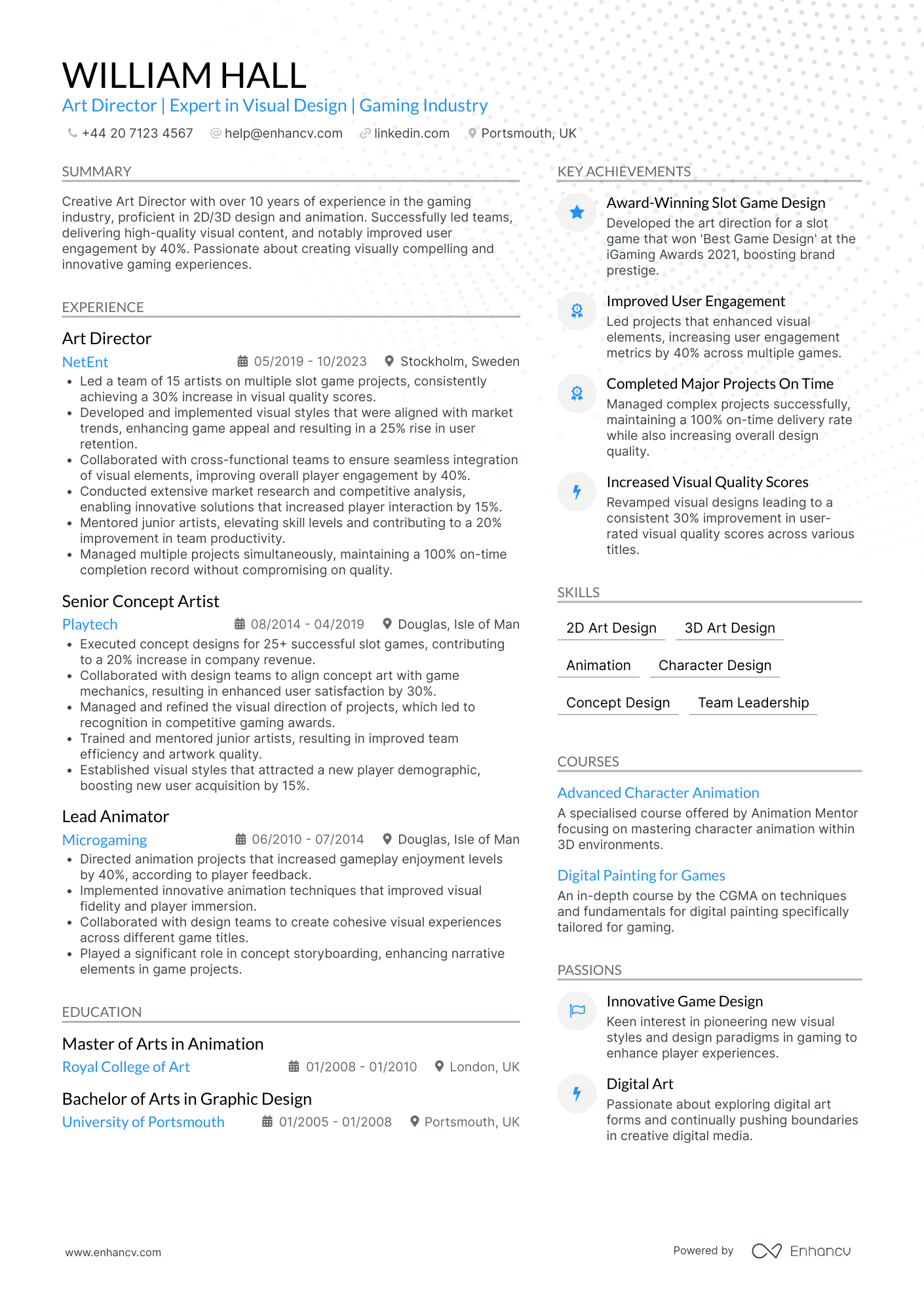 Game Design CV Examples & Guide for 2026