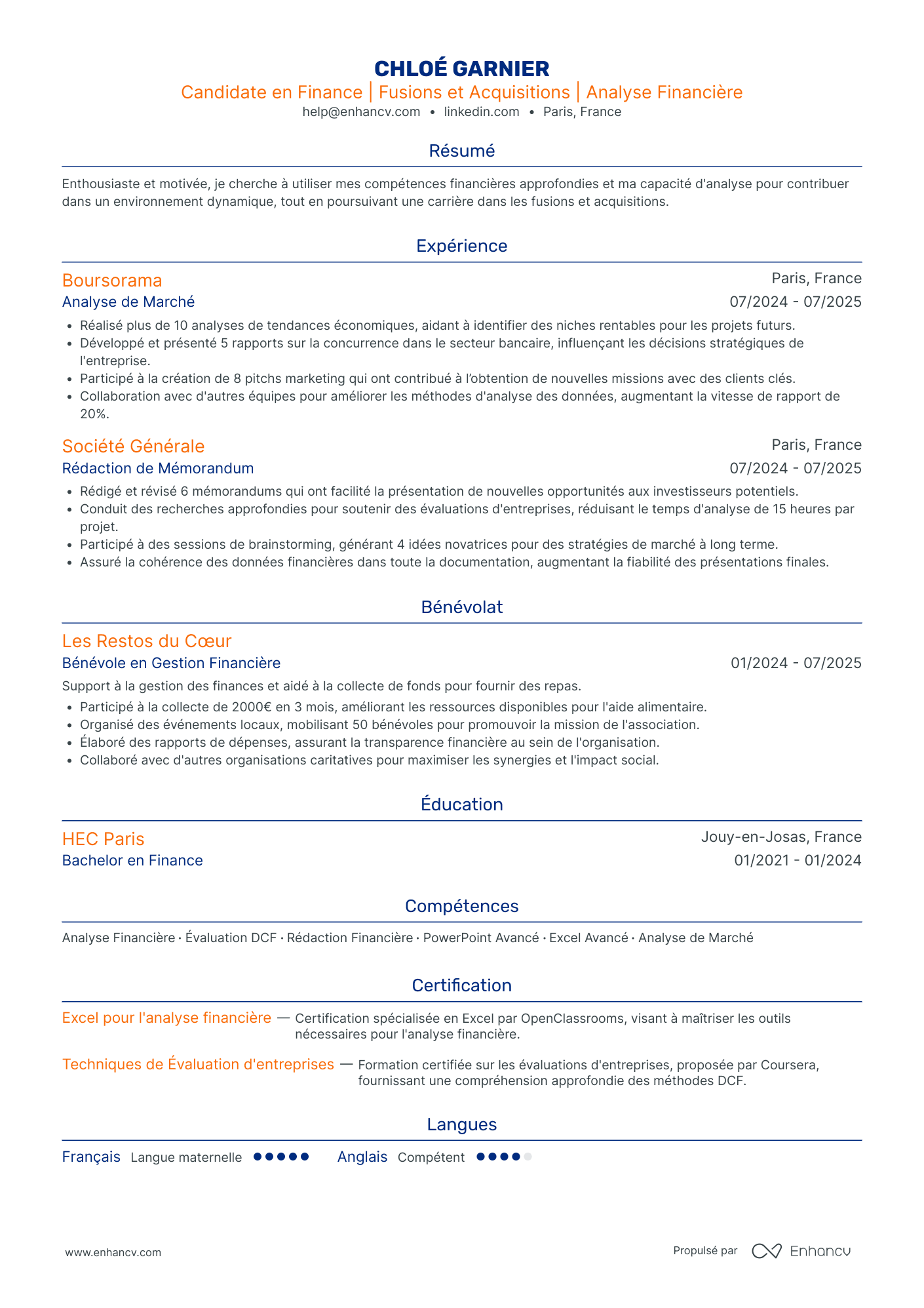 Cv Type R CV Type Finance : Modèles Gratuits, Conseils pour Le Réussir