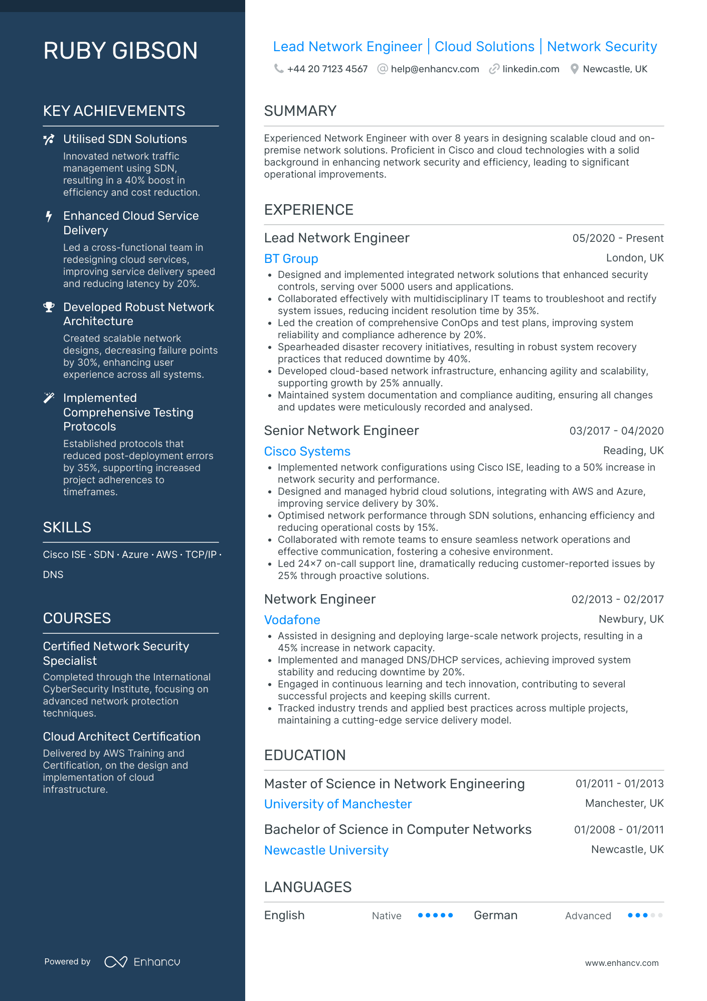 Network Engineer CV Examples & Guide for 2026