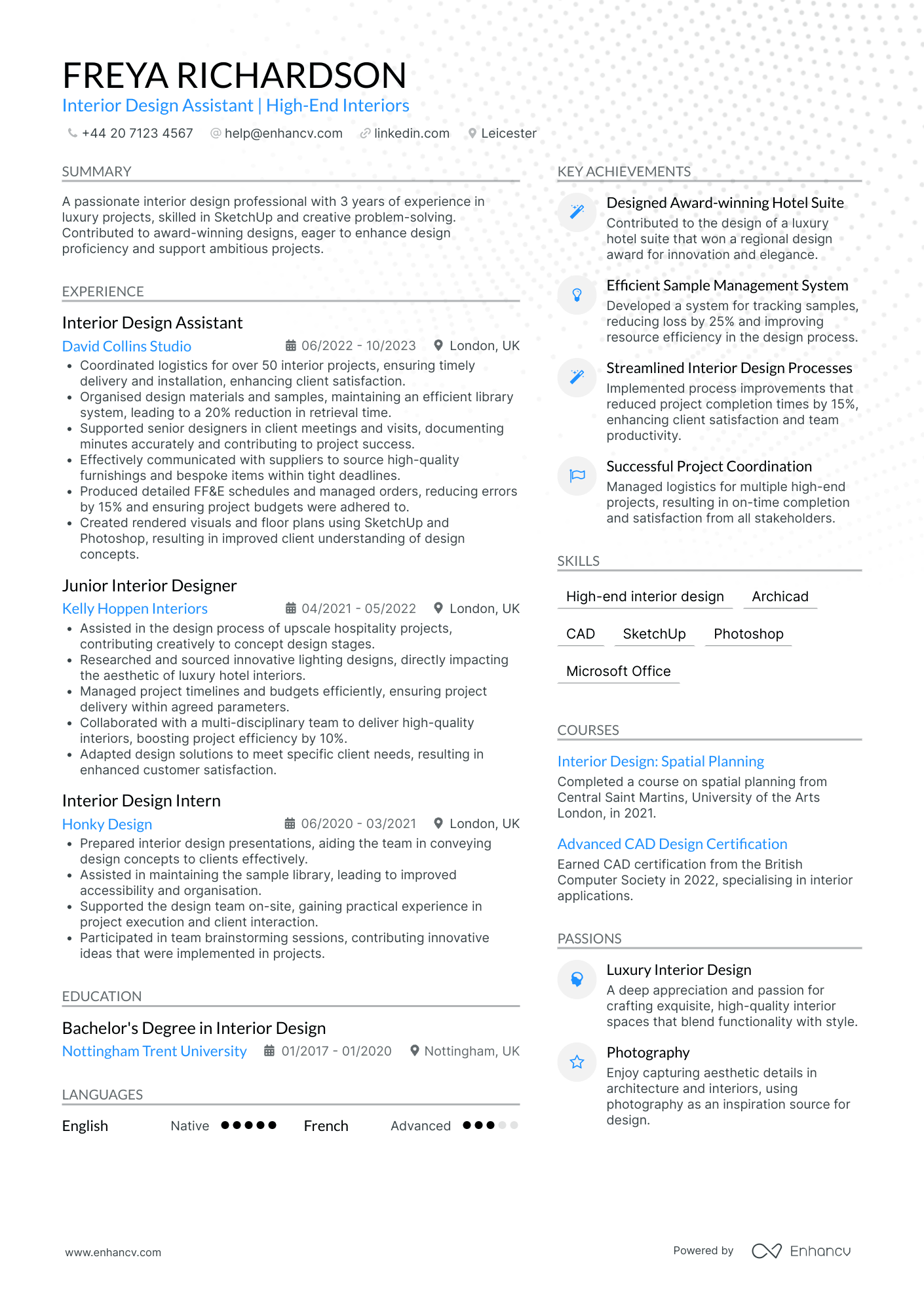 Interior Designer CV Examples & Guide for 2026