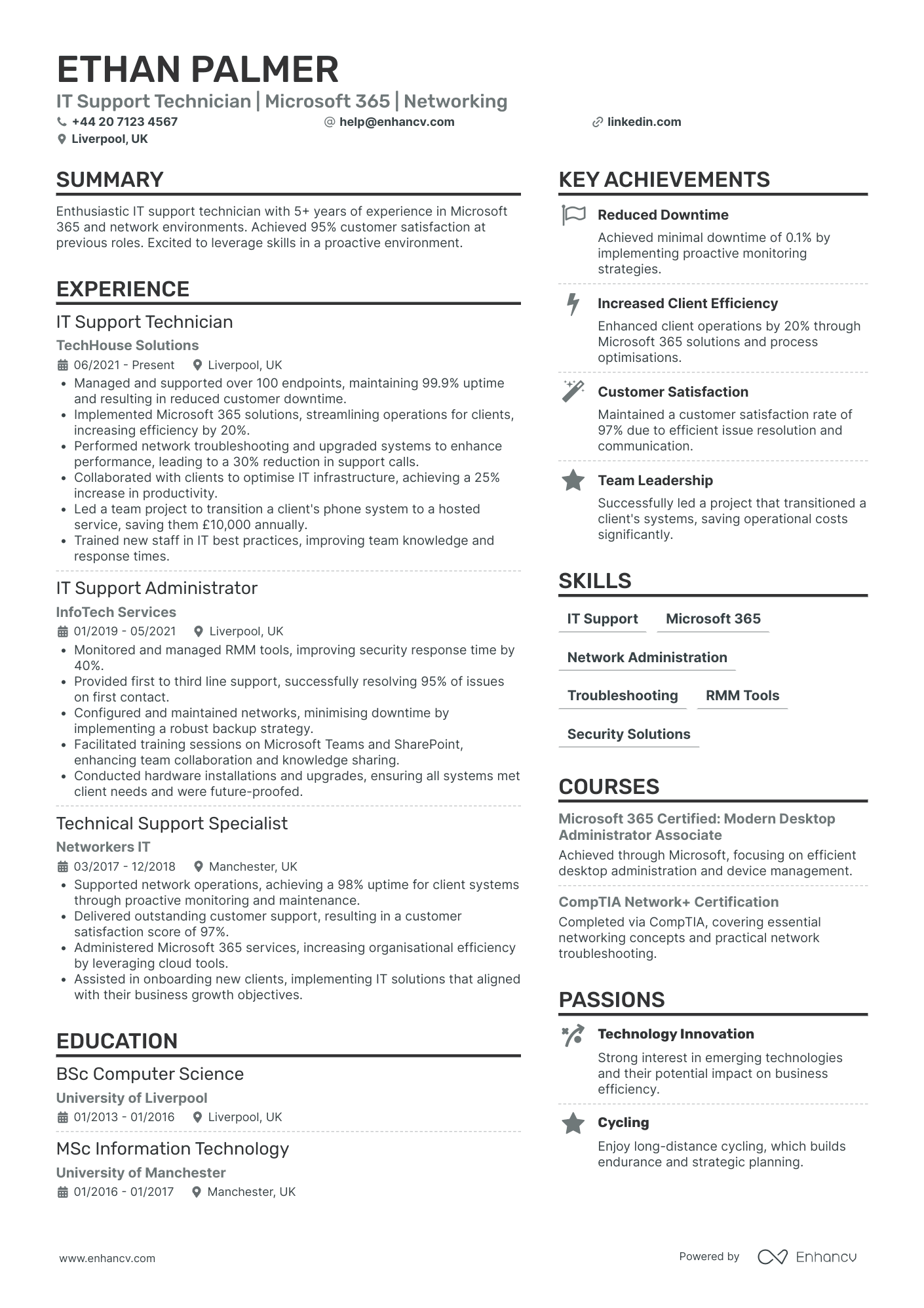 It Support Cv Example IT Support CV Examples & Guide for 2026