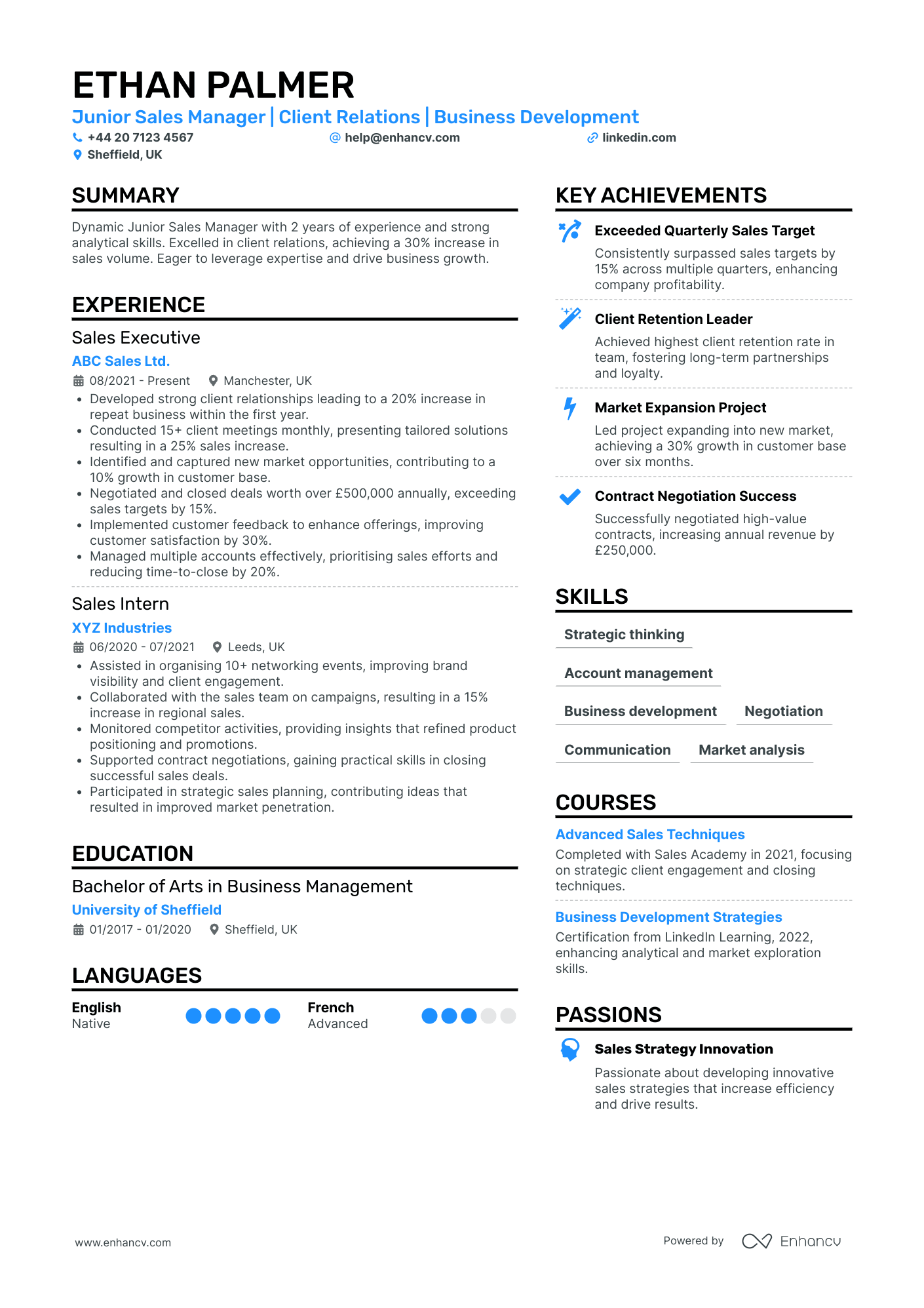 Sales Manager CV Examples & Guide for 2026