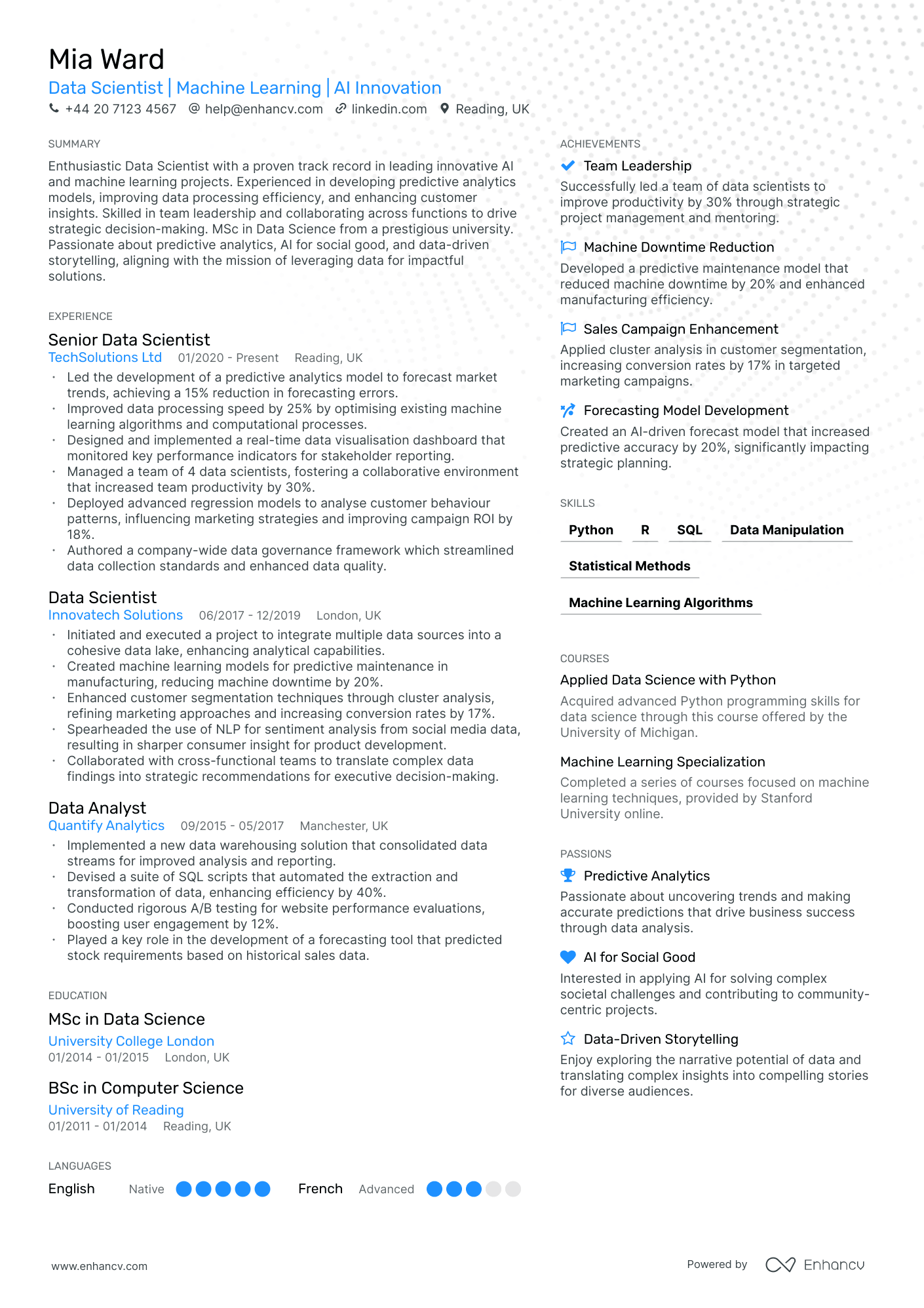 Online CV Builder | Free-To-Use CV Builder | Enhancv