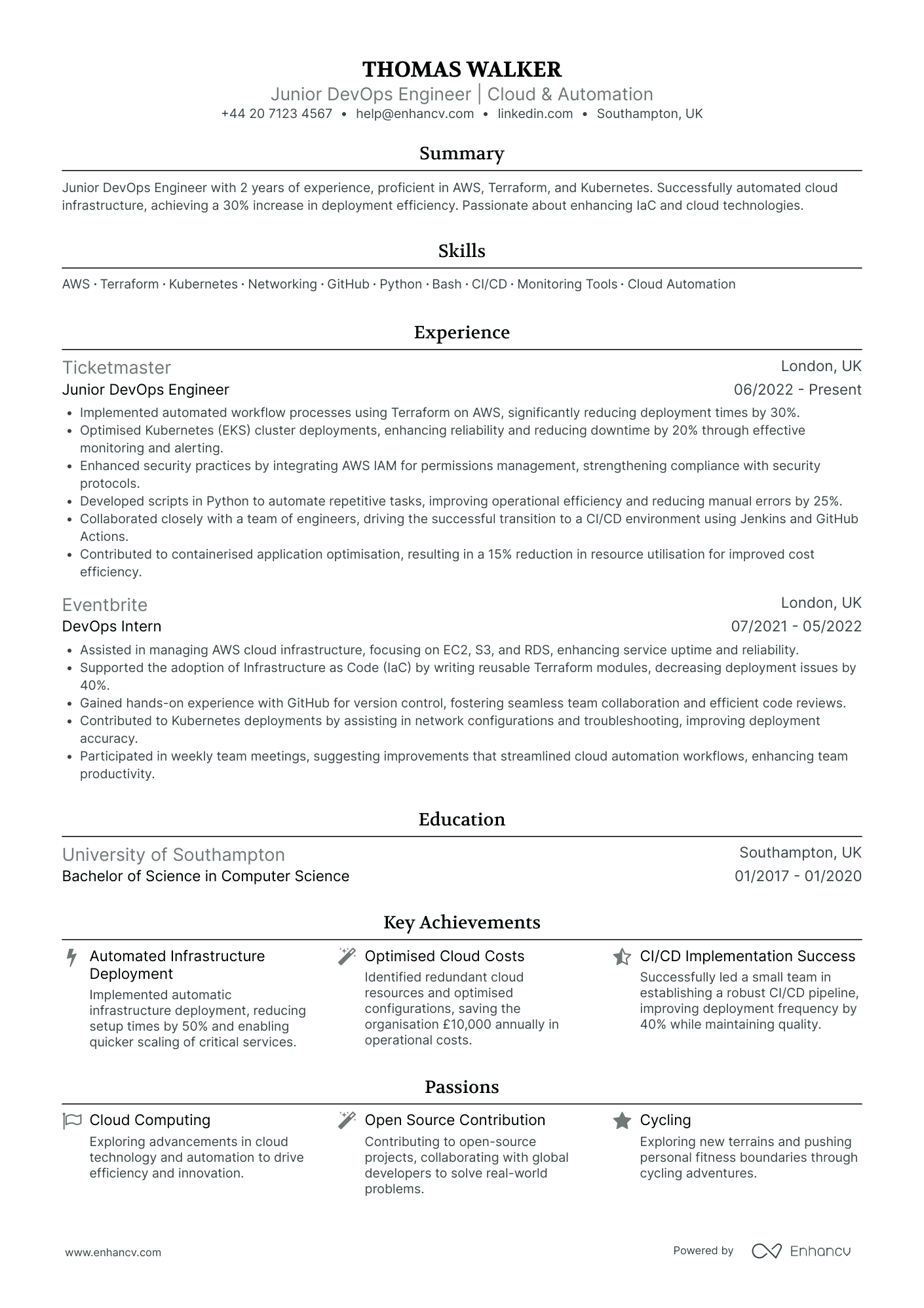 Devops Engineer CV Examples & Guide for 2026