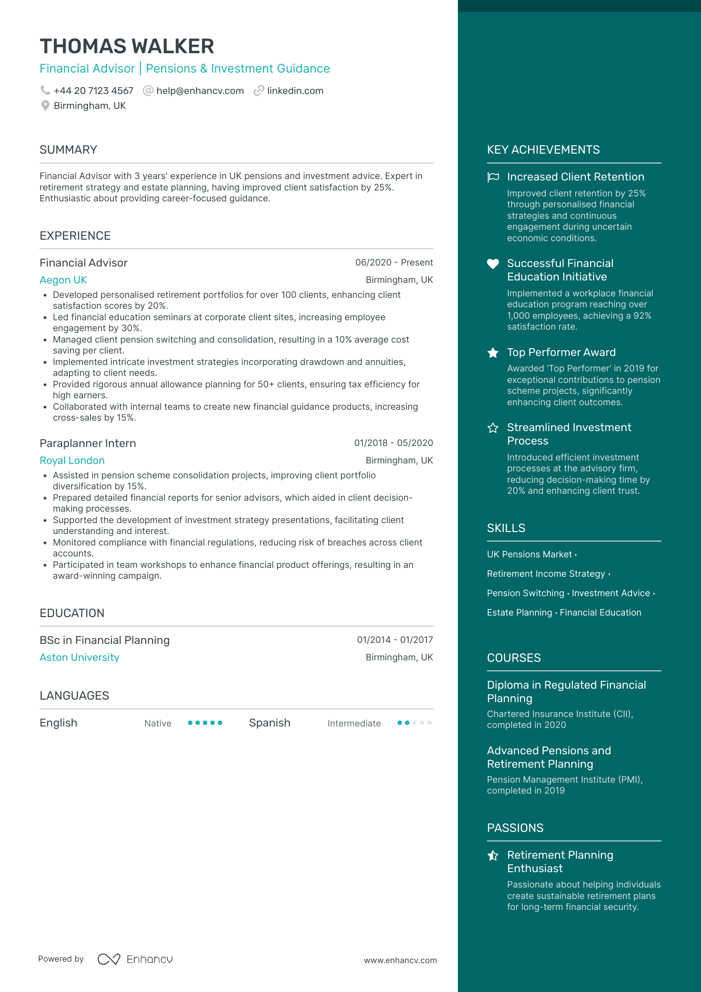 Financial Advisor CV Examples & Guide for 2026
