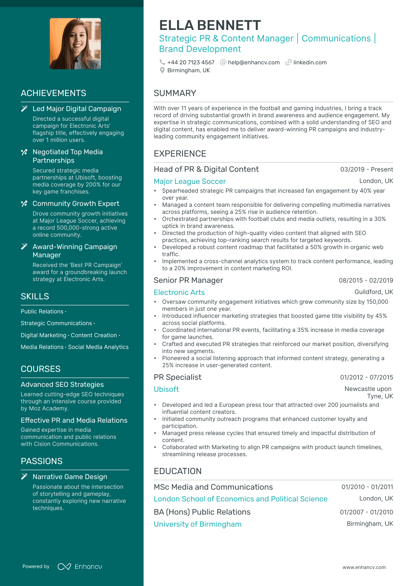 Public Relations CV Examples & Guide for 2025