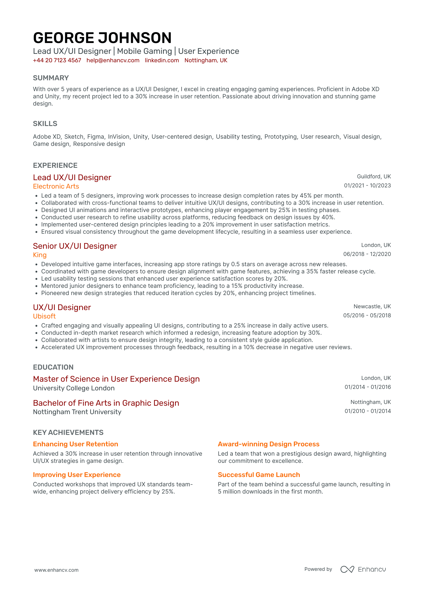 UX UI Designer CV Examples & Guide for 2026