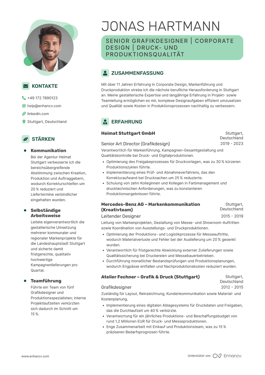 Zeitgenössisch — Kostenlose Lebenslaufvorlagen