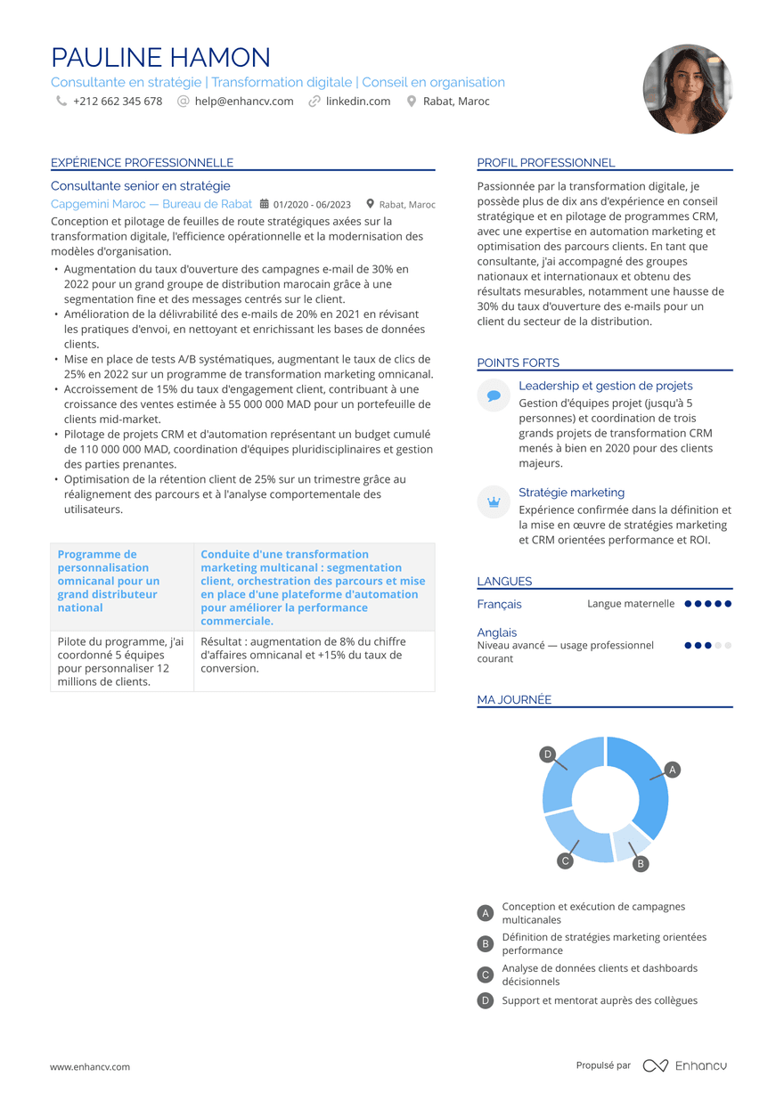 Performance élevée — Modèles de CV gratuits
