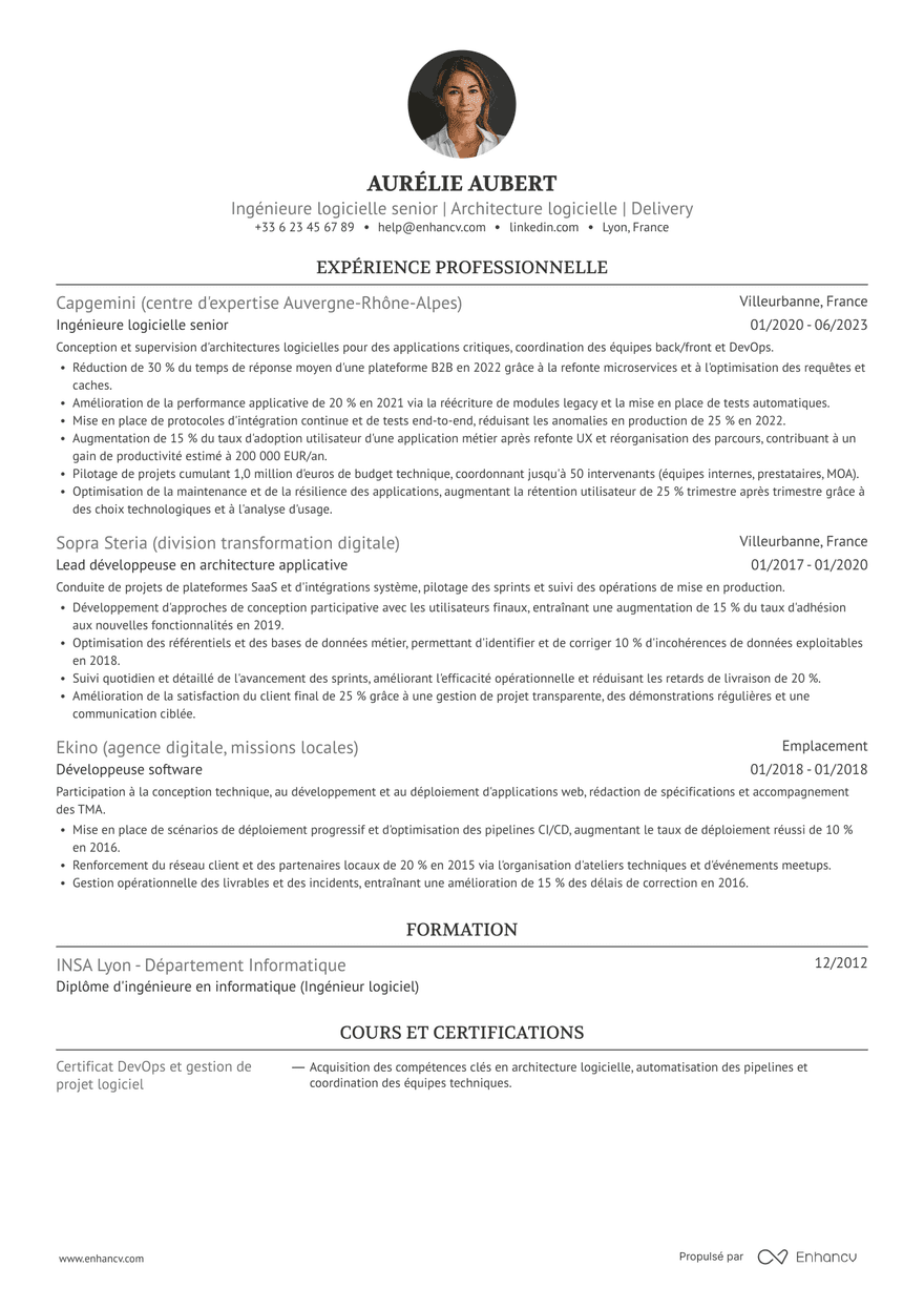 Ivy League avec photo — Modèles de CV gratuits