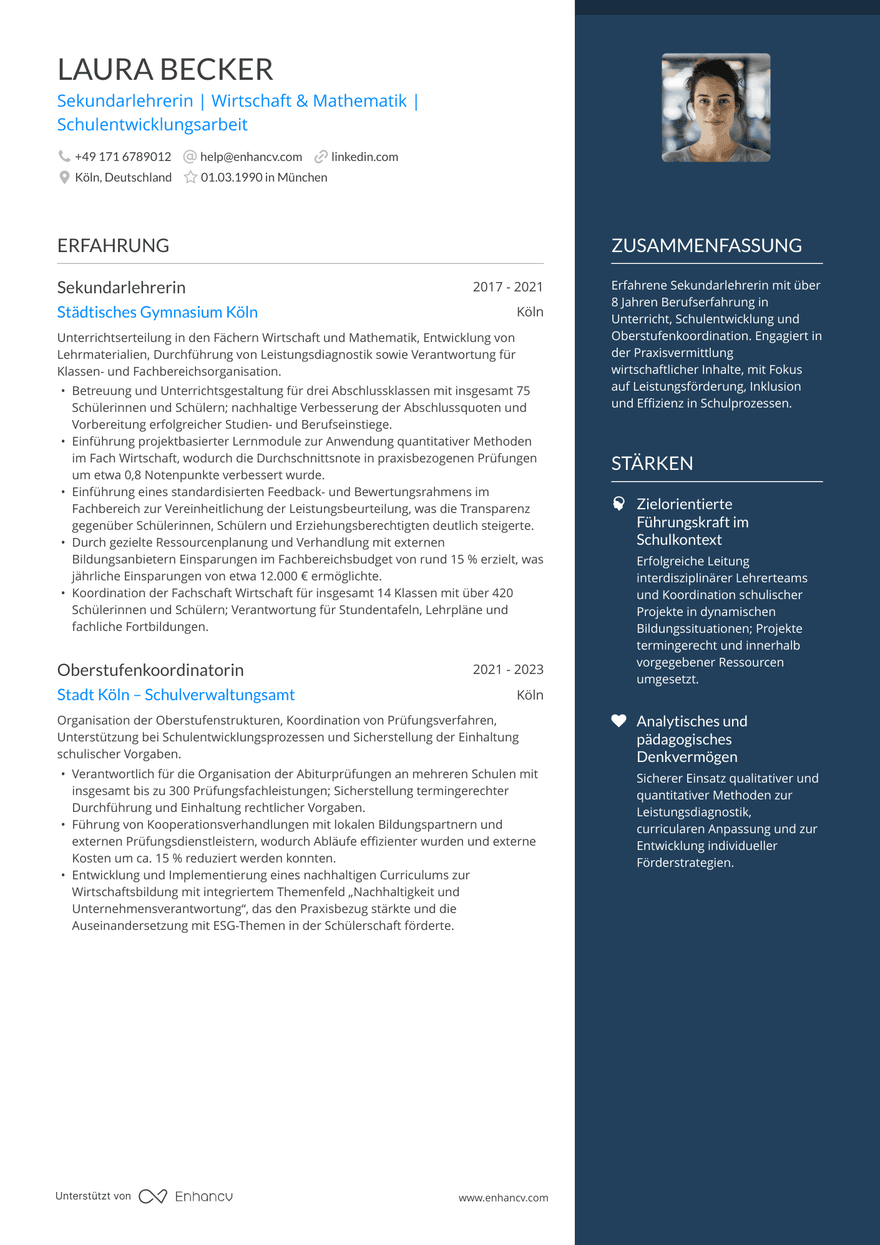 Elegant — Kostenlose Lebenslaufvorlagen
