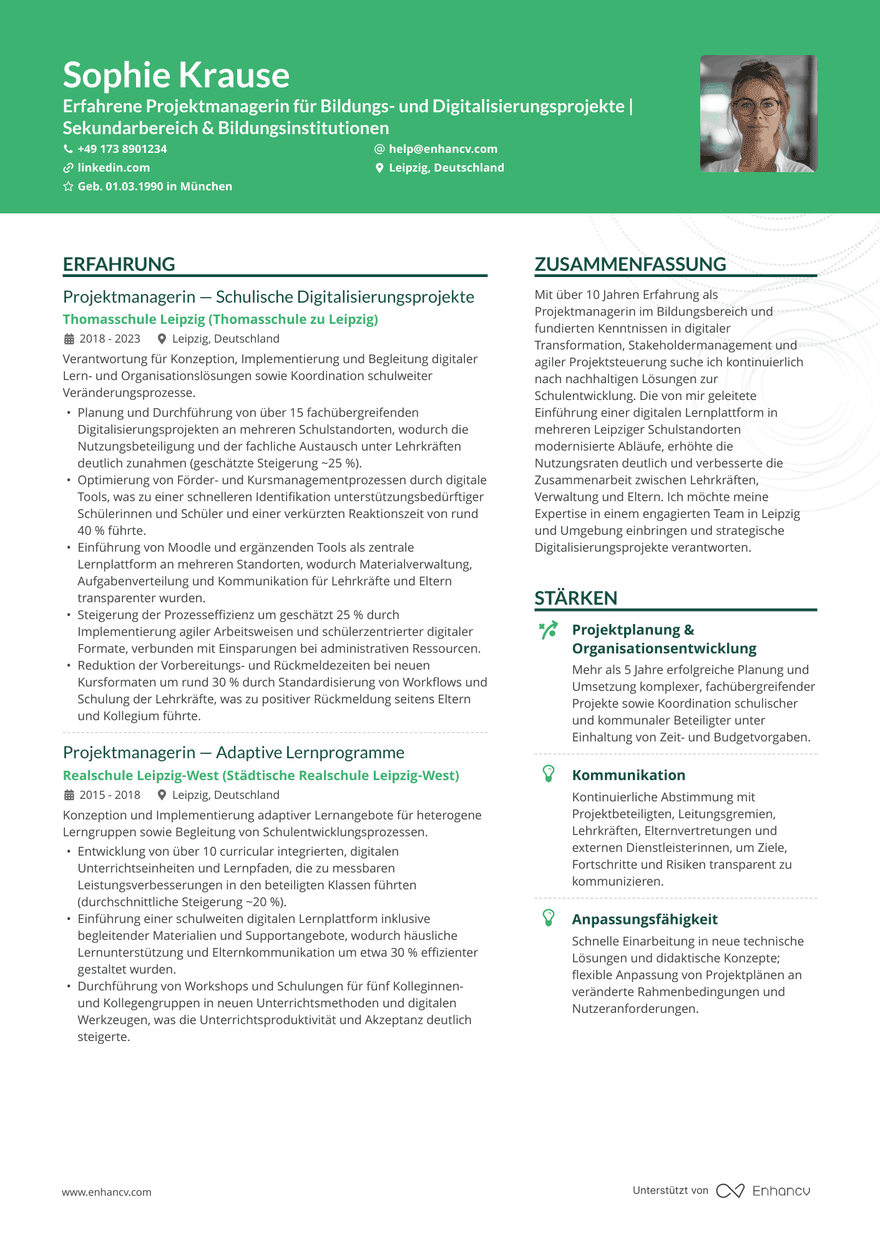 Kreativ — Kostenlose Lebenslaufvorlagen