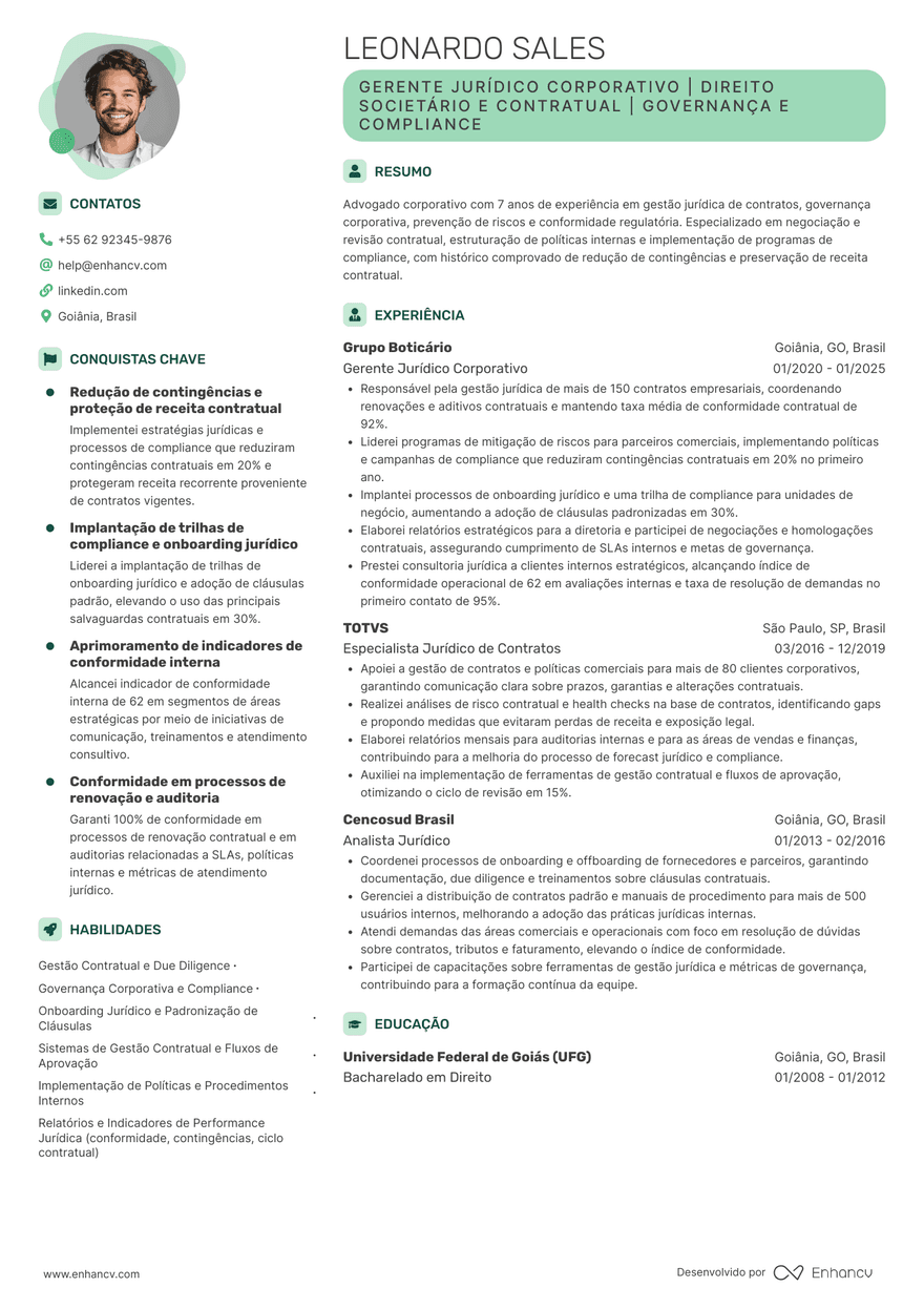 Contemporâneo — Baixe modelos de currículo profissionais grátis