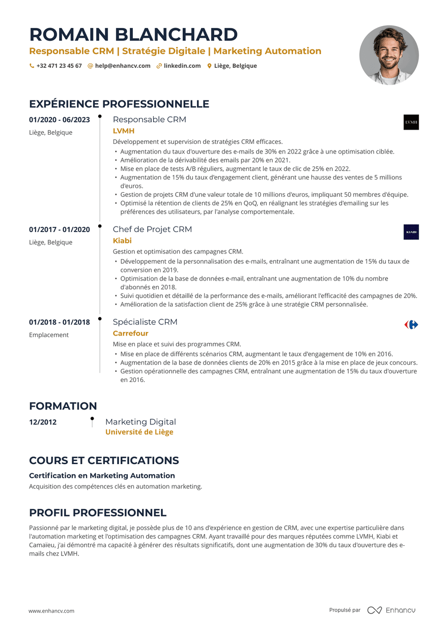 Chronologique avec logos — Modèles de CV gratuits