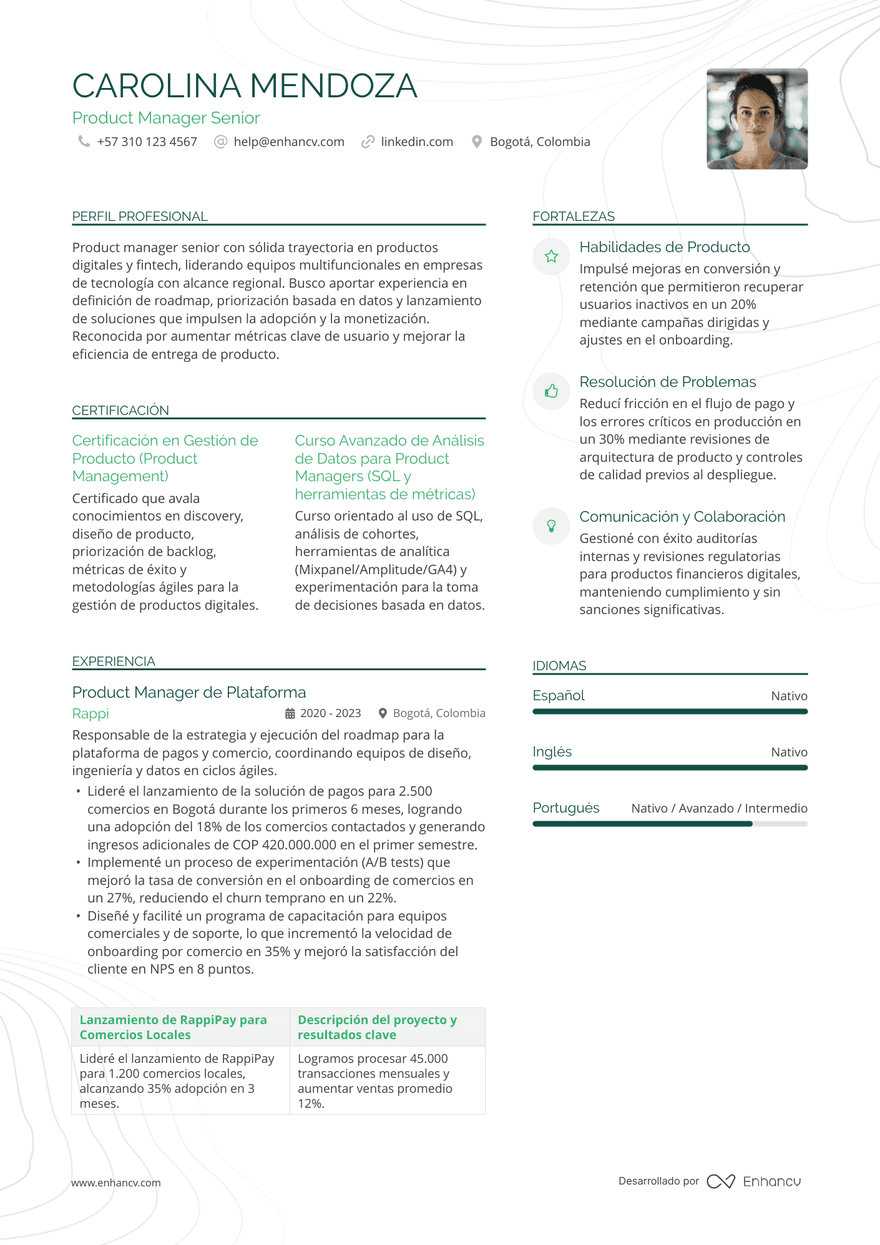 Alto rendimiento — Plantillas de CV