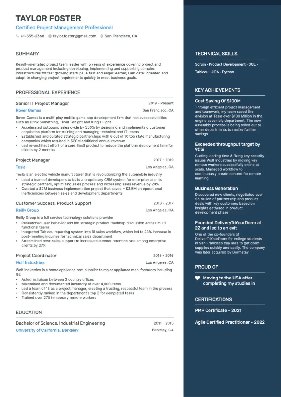 Currículum creado desde el perfil de LinkedIn