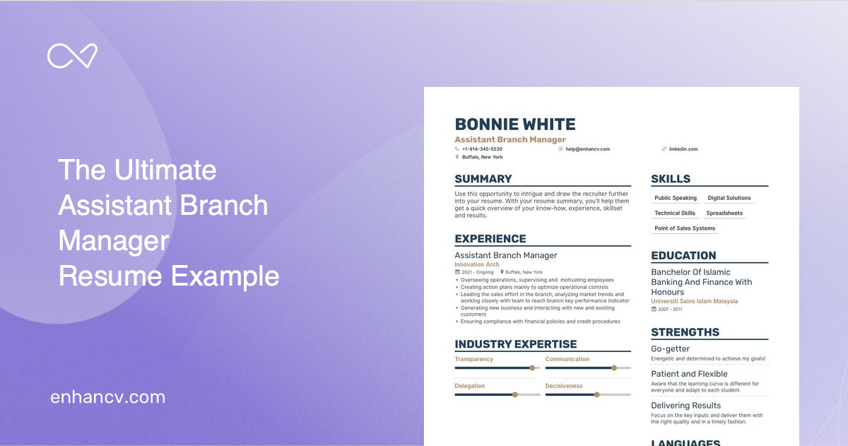 5 Assistant Branch Manager Resume Examples Guide For 2023