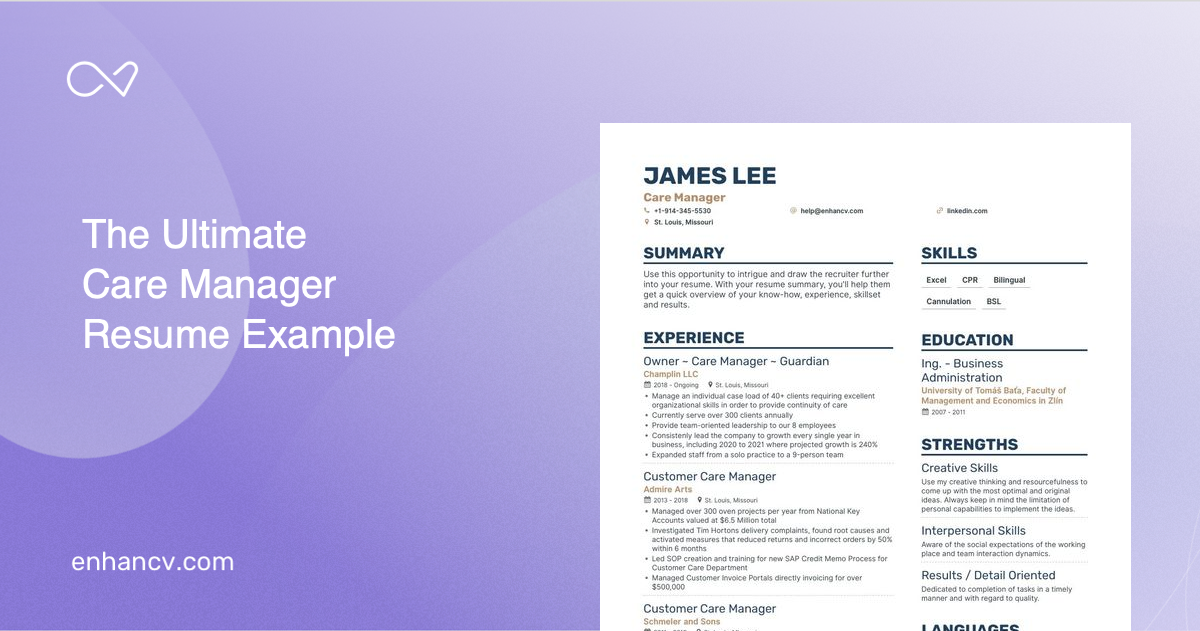 5 Care Manager Resume Examples Guide For 2023   Care Manager Meta 