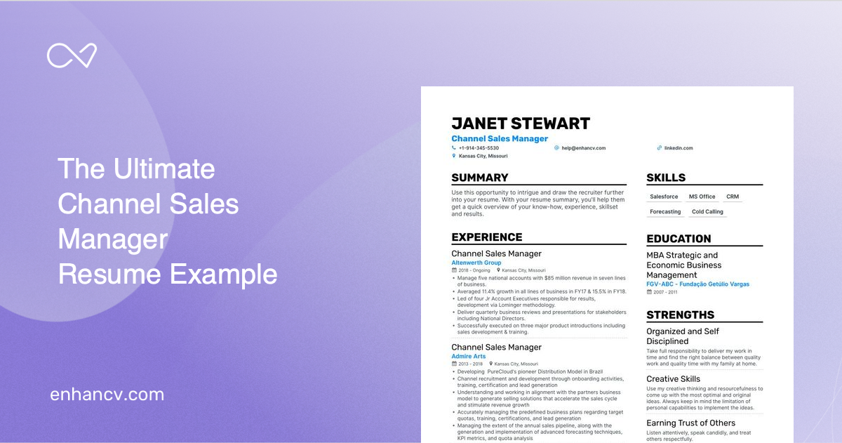 5 Channel Sales Manager Resume Examples & Guide for 2023