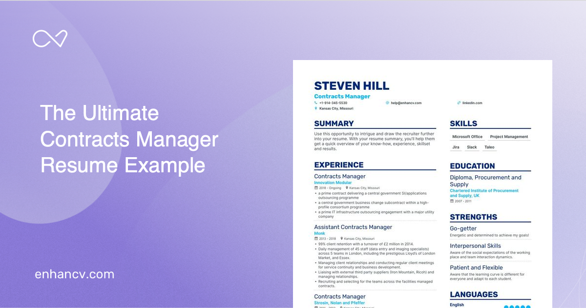 5 Contracts Manager Resume Examples & Guide for 2023