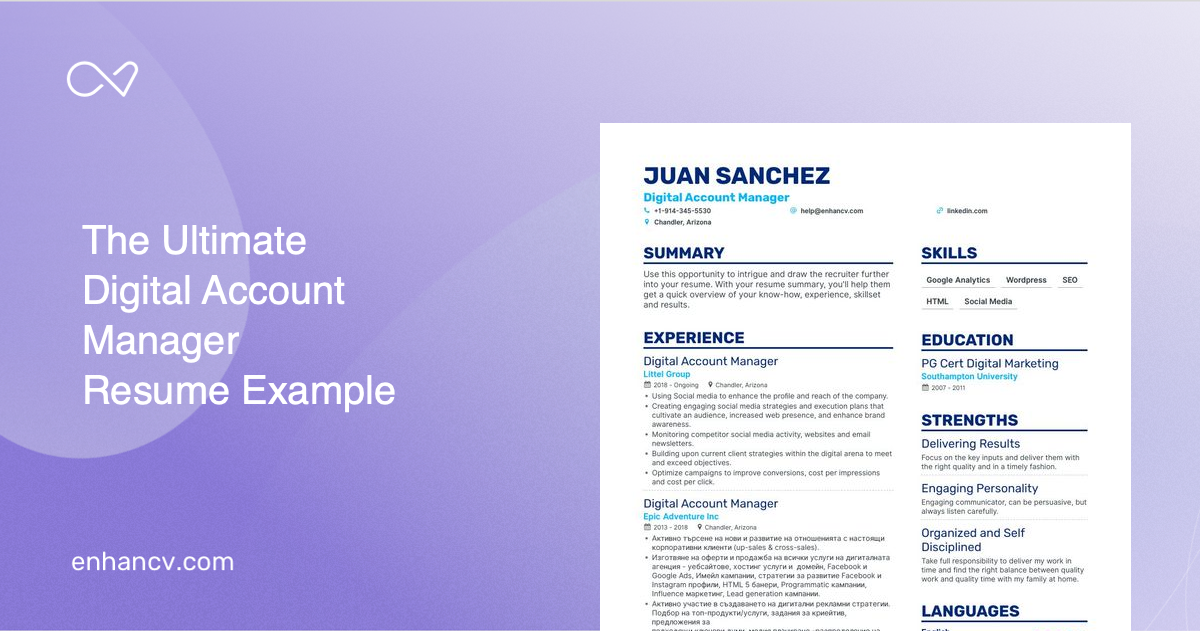 5 Digital Account Manager Resume Examples & Guide for 2023