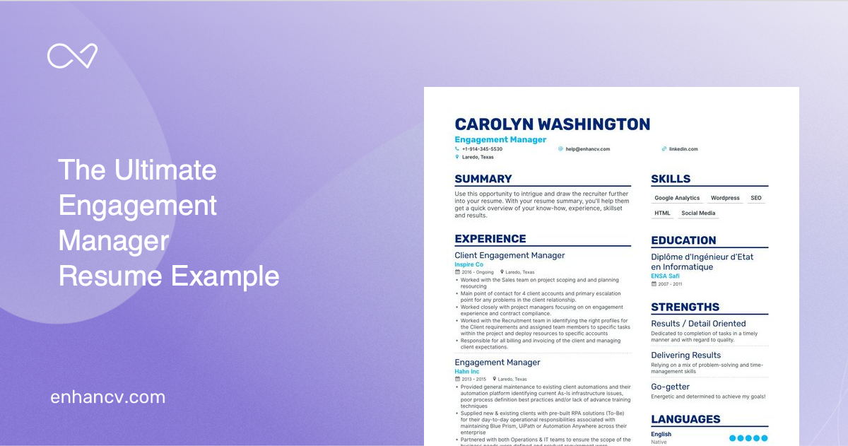 5 Engagement Manager Resume Examples Guide For 2024