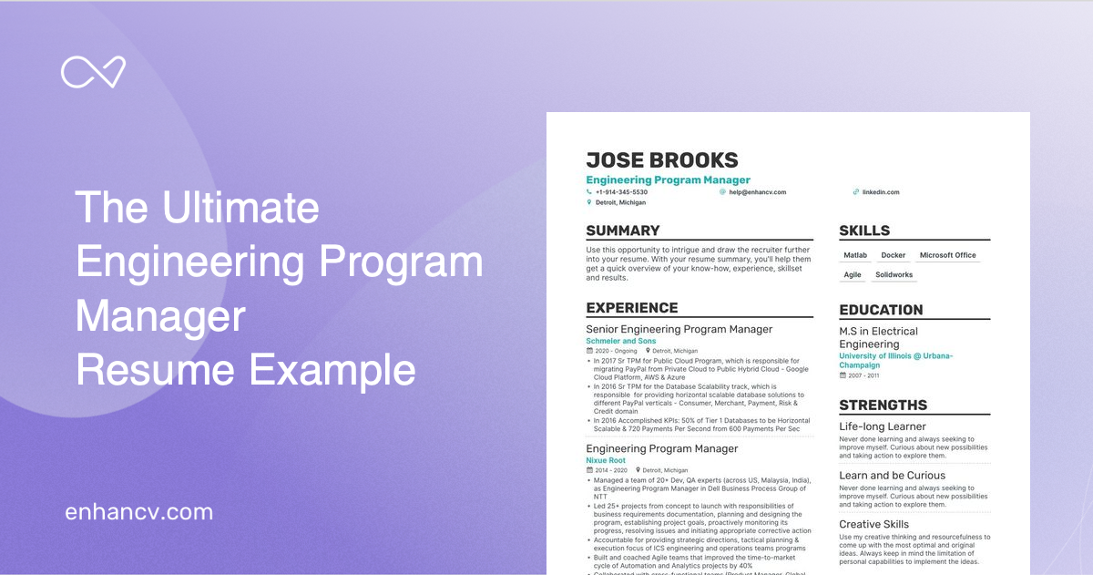 5 Engineering Program Manager Resume Examples & Guide for 2023
