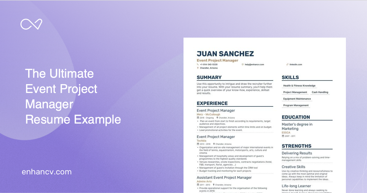 5 Event Project Manager Resume Examples & Guide for 2024