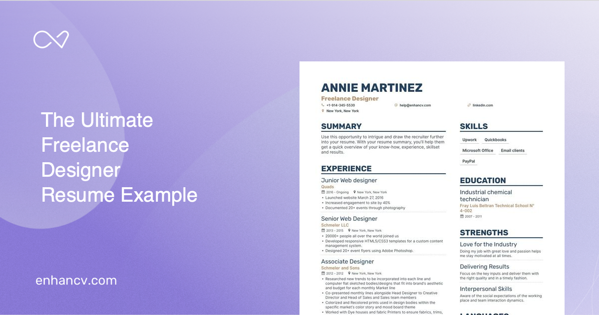 5 Freelance Designer Resume Examples & Guide for 2023