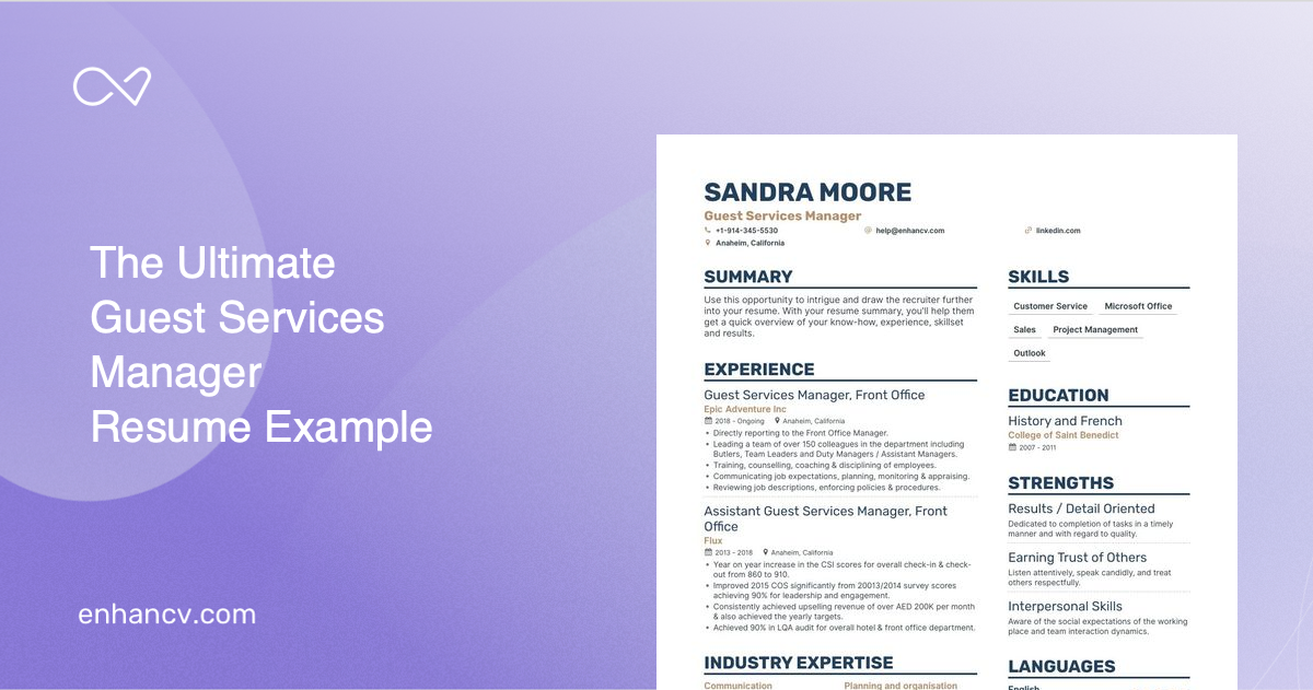 5 Guest Services Manager Resume Examples Guide For 2023   Guest Services Manager Meta 