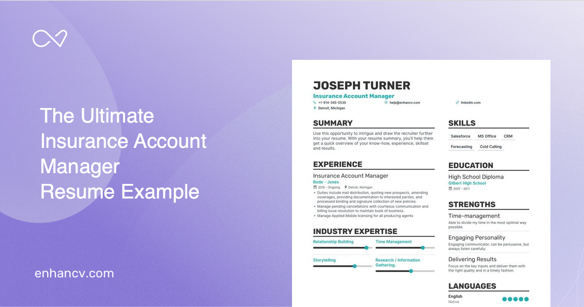 5 Insurance Account Manager Resume Examples Guide For 2023